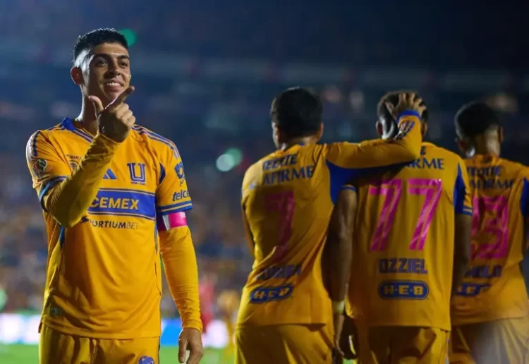 Hat-trick de Brunetta impulsa a Tigres 5-3 sobre el Necaxa
