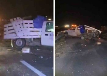 Descubren a ‘entambado’ tras choque de camioneta