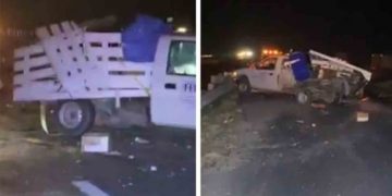  Descubren a ‘entambado’ tras choque de camioneta
