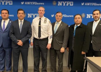 Gobernador de Tamaulipas se reúne con autoridades del Departamento de Policía de Nueva York