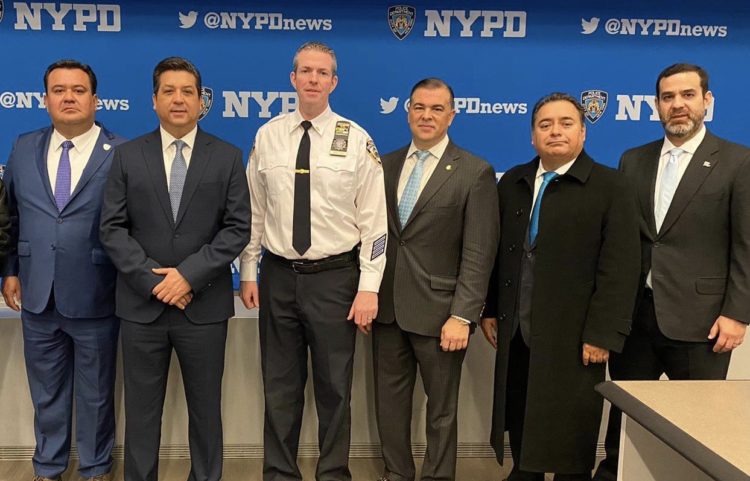 Gobernador de Tamaulipas se reúne con autoridades del Departamento de Policía de Nueva York