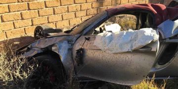 Sufre jugador del San Luis aparatoso accidente automovilístico