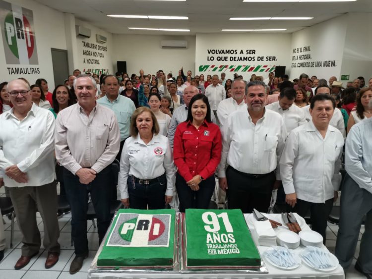 Conmemoran en Tamaulipas 91 aniversario de la fundación del PRI