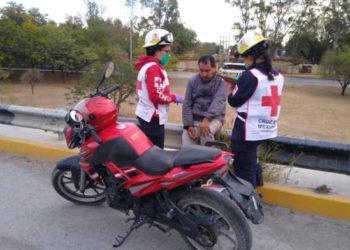 Herido motociclista tras falla mecánica