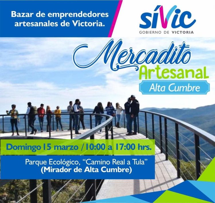 Invita Ayuntamiento de Victoria al “Mercadito Artesanal” en el parque del Ejido Alta Cumbre