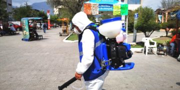 Gobierno  de Victoria, realiza sanitización en espacios públicos.