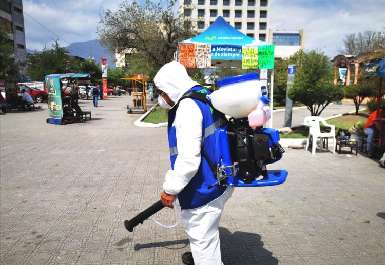 Gobierno  de Victoria, realiza sanitización en espacios públicos.