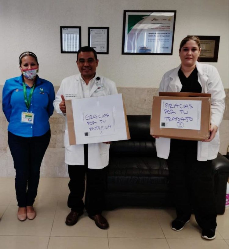Entrega Olga Sosa 200 litros de gel antibacterial a hospitales de sur de Tamaulipas
