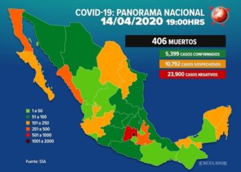 Aumenta a 406 la cifra de muertes por Covid-19 en México