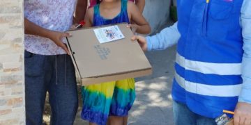 Obsequia Rivas 500 pizzas a niñas y niños para festejarlos en su día