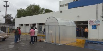 Instalan túnel sanitizante contra  COVID19 en Hospital General de Victoria