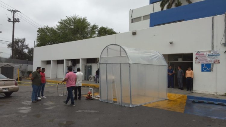 Instalan túnel sanitizante contra  COVID19 en Hospital General de Victoria