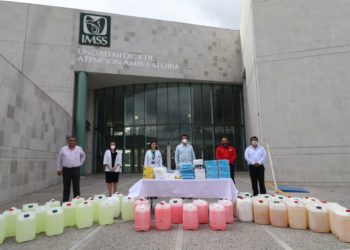 Entrega Mario López material de seguridad e higiene a ISSSTE, UMF 39 del IMSS y PC, por COVID-19