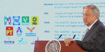 AMLO exhibe a partidos que no donaron presupuesto ante la emergencia