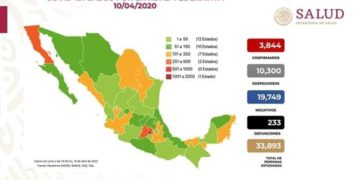 Sube a 3,844  casos de coronavirus en México; 233 muertos