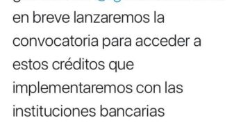Créditos para empresarios será a través de bancos