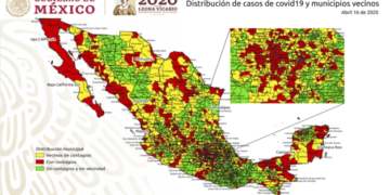 Lopez-Gatell presenta mapa de zonas con mayor contagio de Covid-19