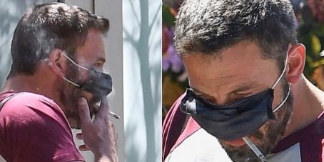 Así fuma Ben Affleck con tapabocas