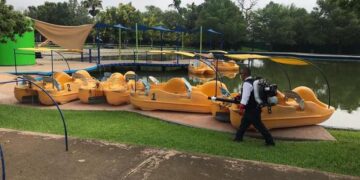 Sanitizan áreas del Tamatán