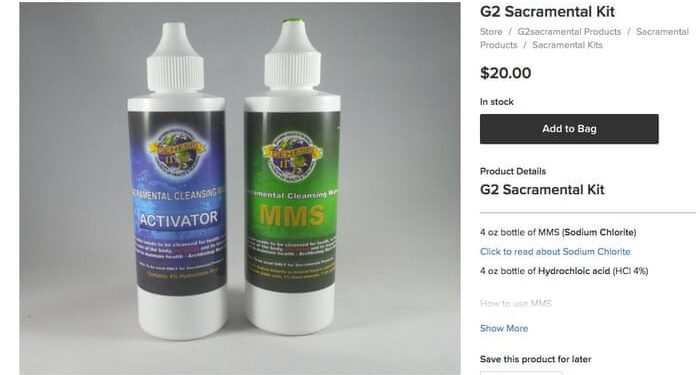 Multa a iglesia por “tratamiento milagro” a base de cloro