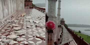 Lluvias dañan el Taj Mahal y dejan 13 muertos en India