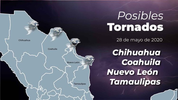 Lluvias intensas y posibles tornados para Nuevo Léon y Tamaulipas