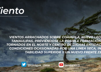 SMN prevé lluvias, granizadas y probabilidad de tornados en Coahuila, Nuevo León y Tamaulipas