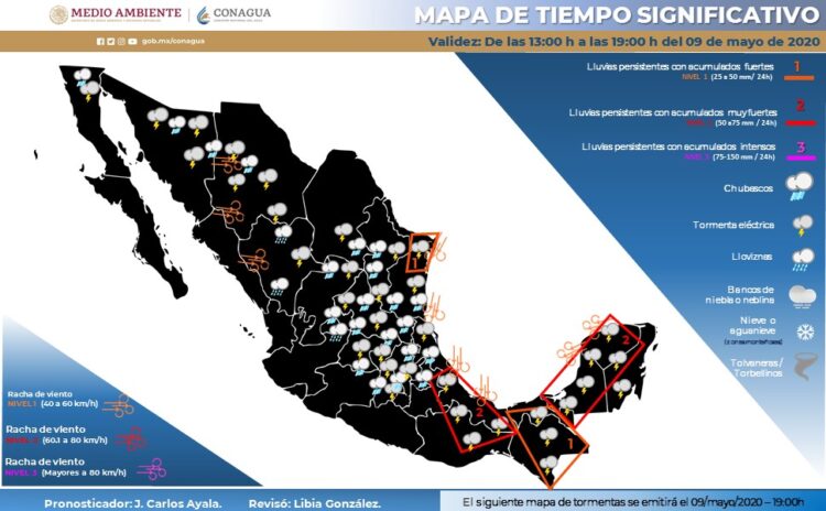 Lluvias intensas en Chiapas, Nuevo León, Puebla y Tamaulipas y torrenciales para Veracruz y Oaxaca