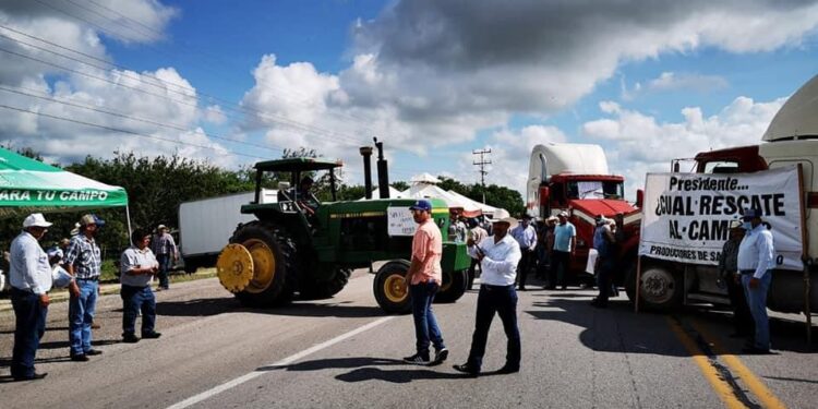 Sorgueros bloquean carreteras en norte y sur de Tamaulipas; exigen precio de garantía justo