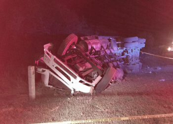 Muere chofer al volcar camión cargado con ganado