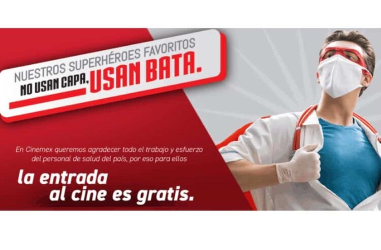 Cinemex regalará entradas al cine a médicos y enfermeras
