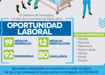 Gobierno de Tamaulipas contratará personal de salud para atender en hospitales COVID