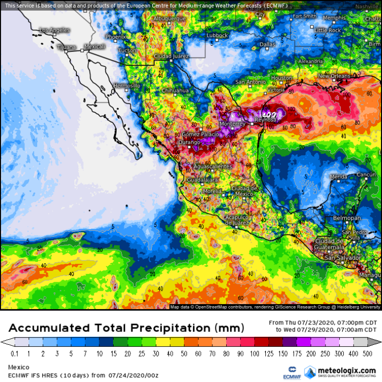 Tormenta “Hanna” daría 4 días de lluvias en Tamaulipas, muy fuertes el fin de semana
