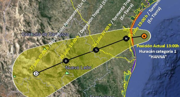 Huracán “Hanna” trae fuertes vientos y lluvias a frontera de Tamaulipas