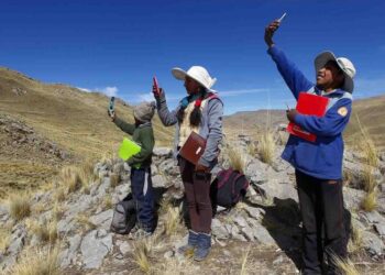 Niños que suben a diario cerro por señal para clases virtuales