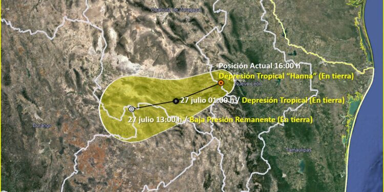 “Hanna” deja Nuevo León y se interna en Coahuila con fuertes lluvias