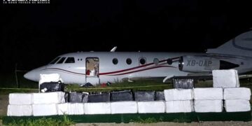 Aseguran avioneta con 369  millones de pesos en cocaína en Chiapas