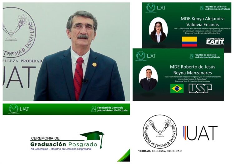 Felicita Rector de la UAT a egresados de la Maestría en Dirección Empresarial