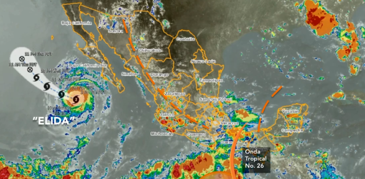 Huracán Elida se debilita gradualmente en el Pacífico