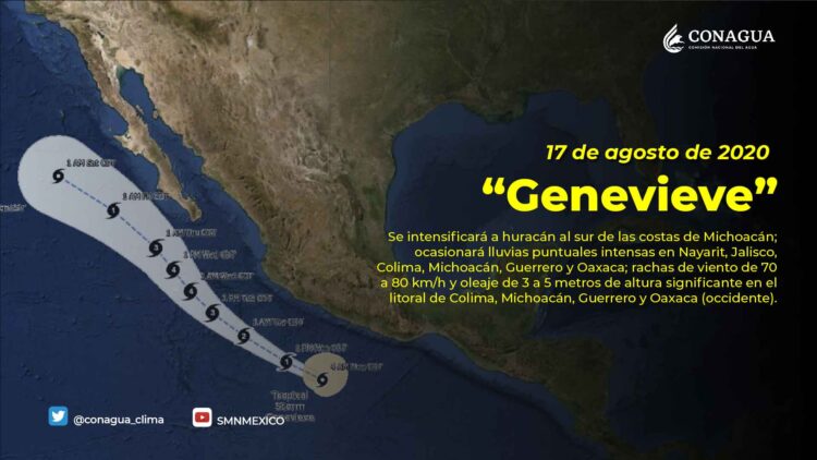 La Tormenta tropical “Genevieve” se intensificará a huracán en las próximas horas en costas de Michoacán