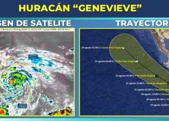 Huracán Genevieve pone en alerta a Baja California, Sinaloa, Nayarit, Jalisco y Colima