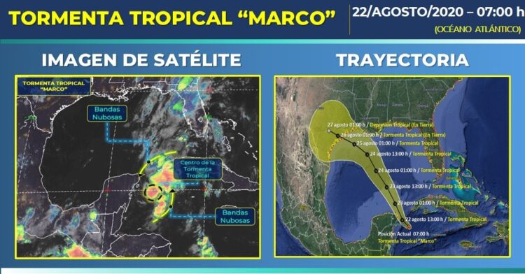 Tormenta tropical “Marco” continúa intensificándose mientra se aproxima a Quintana Roo