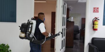 Realizan sanitización en Instalaciones del TRIELTAM y Consejo de Judicatura