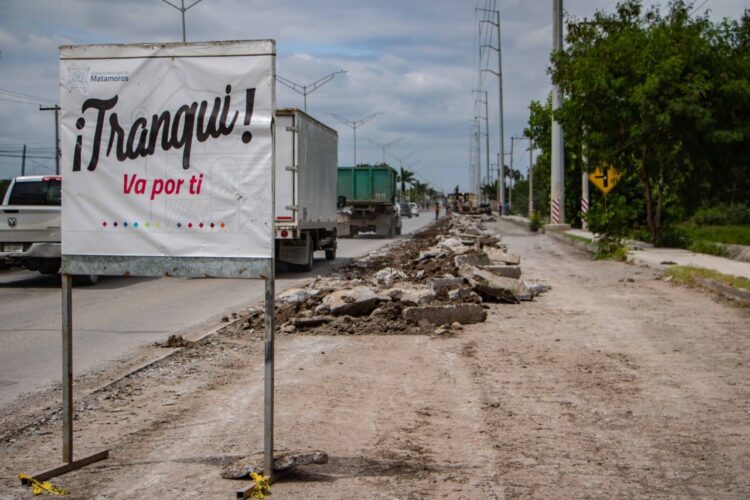 Continúa Gobierno de Matamoros con la modernización de avenida Lauro Villar
