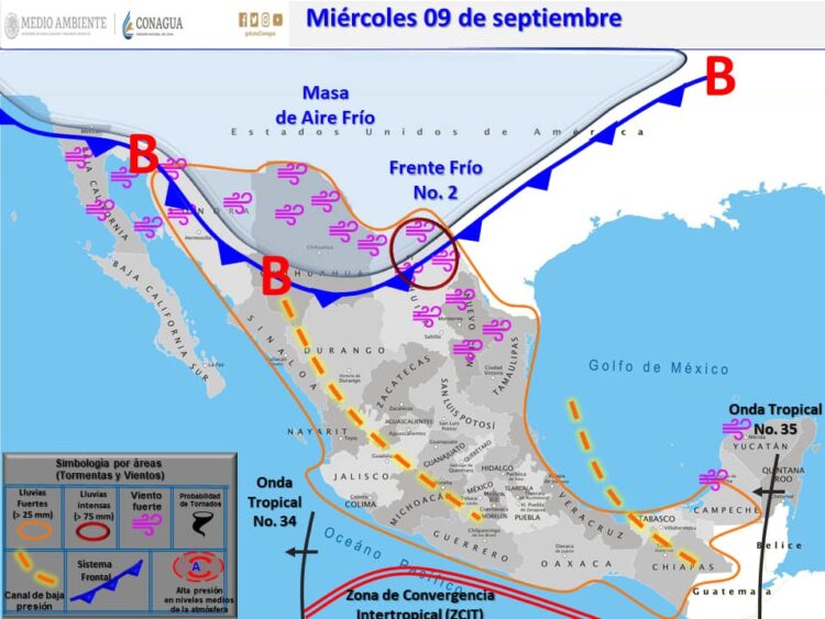 Frente frío 2 traerá lluvias a Nuevo Laredo