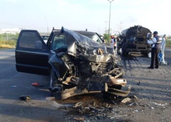 Dos lesionados en aparatoso choque en Cd. Victoria