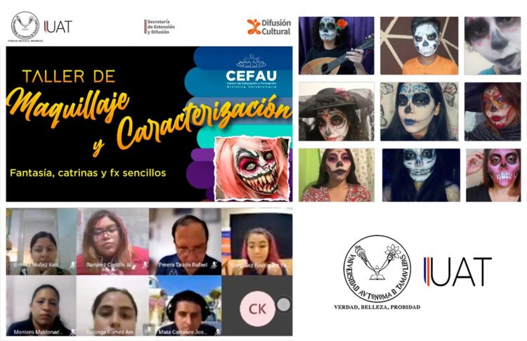 Realiza CEFAU-UAT taller de maquillaje y caracterización en línea.