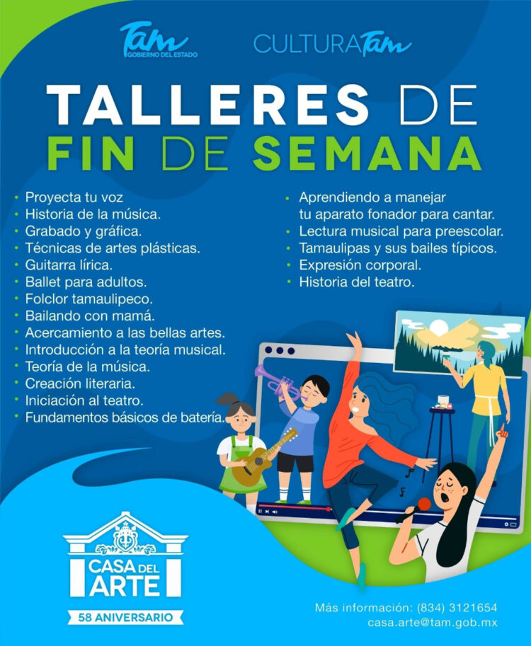 Casa del Arte lanza Talleres Gratuitos de Fin de Semana