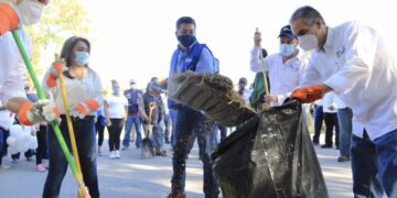 Jornada de limpieza del gobierno estatal y municipal en Ciudad Victoria