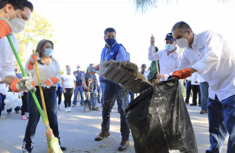 Jornada de limpieza del gobierno estatal y municipal en Ciudad Victoria